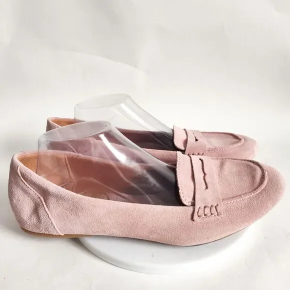 Merona Penny Loafers Size 11 Pastel Pink Slip On Suede Preppy Flat Comfort Shoes - Picture 2 of 10